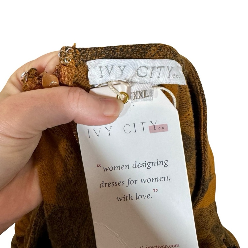 NEW NWT Ivy City Co Kimball Midi Dress in Plaid Flannel - Picture 11 of 16